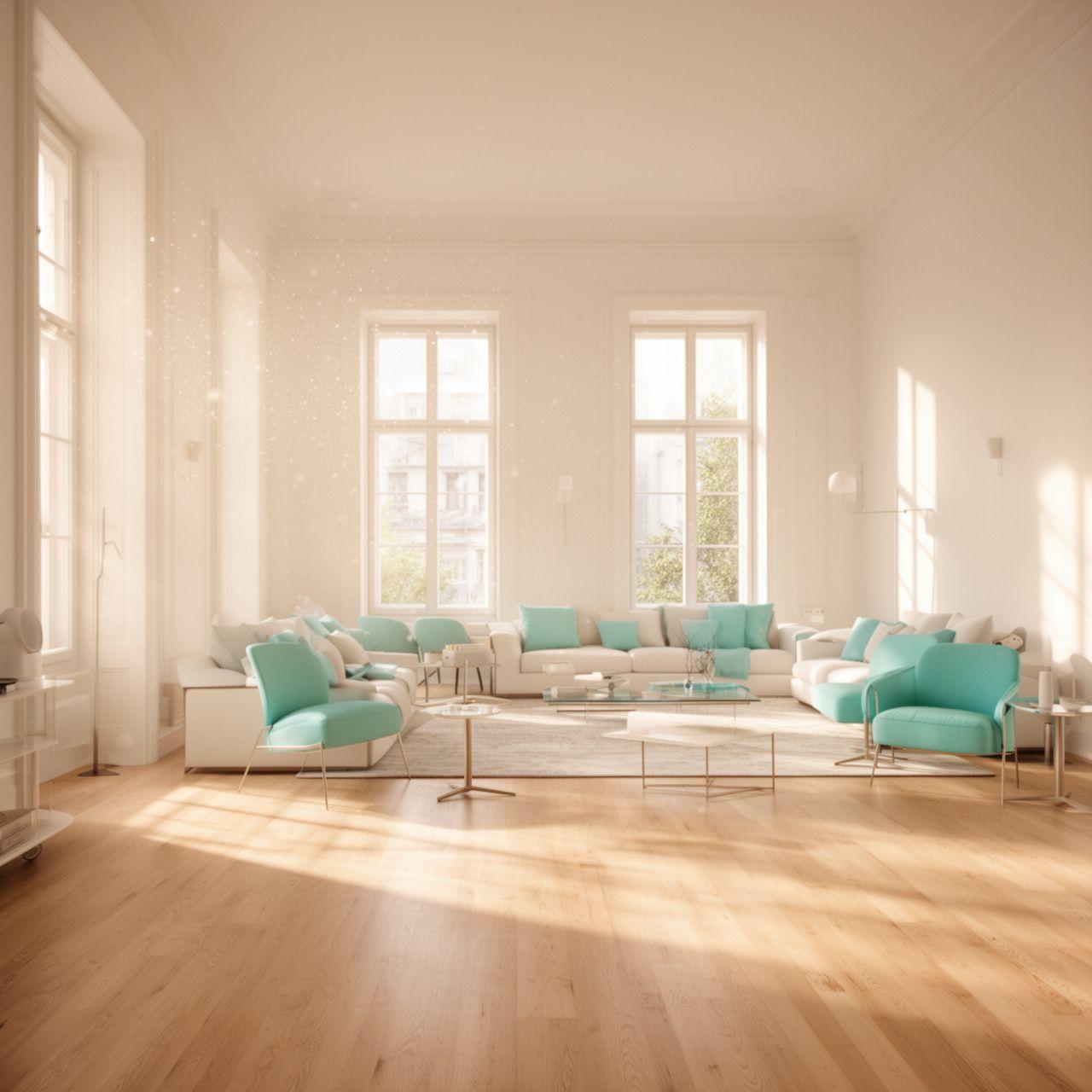 Strahlend sauberes Wiener Wohnzimmer am Morgen